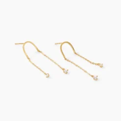 Histoire d'Or Boucles D'oreilles Pendantes Falling Star Or Jaune Oxyde De Zirconium