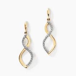 Boucles D'oreilles Pendantes Taimi Or Jaune Diamant-Histoire d'Or New