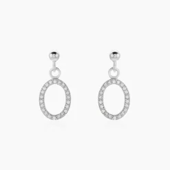 Histoire d'Or Boucles D'oreilles Pendantes Kimber Argent Blanc Oxyde De Zirconium