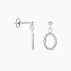 Histoire d'Or Boucles D'oreilles Pendantes Kimber Argent Blanc Oxyde De Zirconium