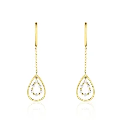 Boucles D'oreilles Pendantes Marganela Or Jaune Diamant-Histoire d'Or Best