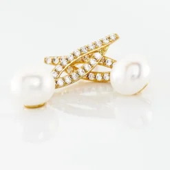 Histoire d'Or Boucles D'oreilles Pendantes Tesnimae Or Jaune Oxyde Perle De Culture