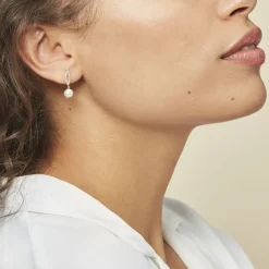 Histoire d'Or Boucles D'oreilles Pendantes Tesnimae Or Jaune Oxyde Perle De Culture