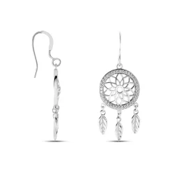 Boucles D'oreilles Pendantes Nemetona Argent Blanc Oxyde-Histoire d'Or Online