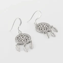 Boucles D'oreilles Pendantes Nemetona Argent Blanc Oxyde-Histoire d'Or Online