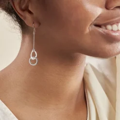 Boucles D'oreilles Pendantes Joy Argent Blanc-Histoire d'Or Outlet