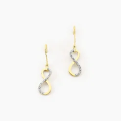 Histoire d'Or Boucles D'oreilles Pendantes Infino Or Jaune Diamant