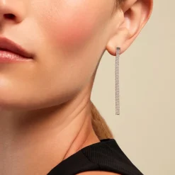 Histoire d'Or Boucles D'oreilles Pendantes Kelline Argent Blanc