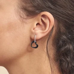 Histoire d'Or Boucles D'oreilles Pendantes Elodie Argent Blanc Oxyde Et Céramique