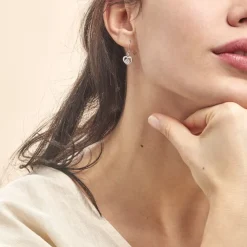 Boucles D'oreilles Pendantes Nalan Argent Blanc Oxyde De Zirconium-Histoire d'Or Best