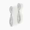 Boucles D'oreilles Pendantes Tiwa Argent Blanc Oxyde De Zirconium-Histoire d'Or Sale