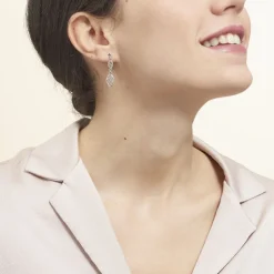 Boucles D'oreilles Pendantes Mahee Argent Blanc-Histoire d'Or Discount