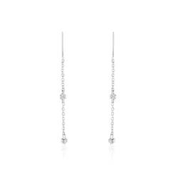 Histoire d'Or Boucles D'oreilles Pendantes Garsha Argent Blanc Oxyde De Zirconium