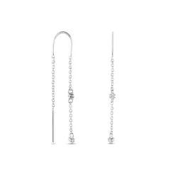 Histoire d'Or Boucles D'oreilles Pendantes Garsha Argent Blanc Oxyde De Zirconium