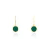 Histoire d'Or Boucles D'oreilles Pendantes Florica Or Jaune Malachite