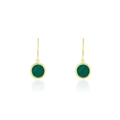 Histoire d'Or Boucles D'oreilles Pendantes Florica Or Jaune Malachite