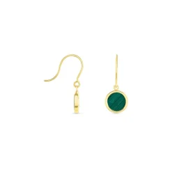 Histoire d'Or Boucles D'oreilles Pendantes Florica Or Jaune Malachite