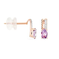Histoire d'Or Boucles D'oreilles Pendantes Frannie Or Rose Amethyste Et Oxyde