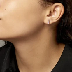 Histoire d'Or Boucles D'oreilles Pendantes Frannie Or Rose Amethyste Et Oxyde