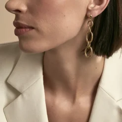 Histoire d'Or Boucles D'oreilles Pendantes Lina Acier Doré