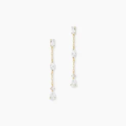 Histoire d'Or Boucles D'Oreilles Pendantes Sparkle Or Jaune Oxyde De Zirconium