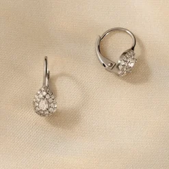 Histoire d'Or Boucles D'oreilles Pendantes Feyza Argent Blanc Oxyde De Zirconium