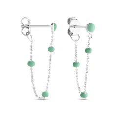 Boucles D'oreilles Pendantes Polka Argent Blanc-Histoire d'Or Clearance