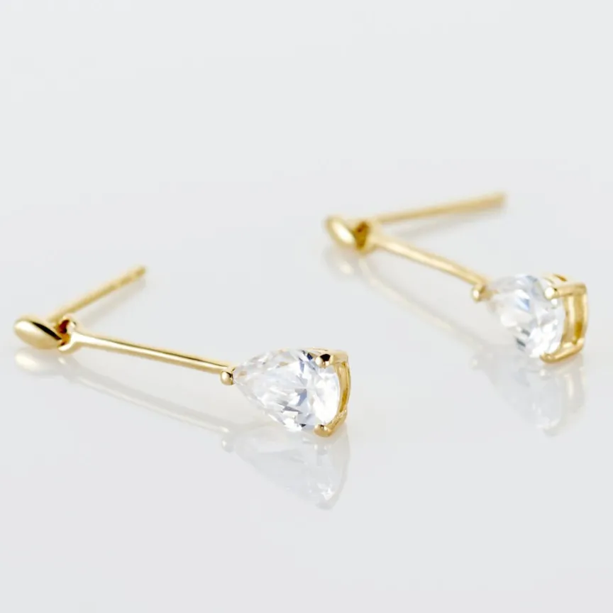 Boucles D'oreilles Pendantes Goutte De Zirconium-Histoire d'Or Discount