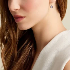 Boucles D'oreilles Pendantes Fortunata Argent Blanc Oxyde De Zirconium-Histoire d'Or Hot