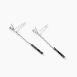 Histoire d'Or Boucles D'oreilles Pendantes Rachel Or Blanc Diamant