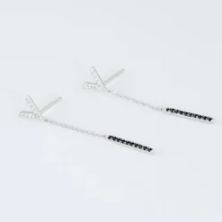 Histoire d'Or Boucles D'oreilles Pendantes Rachel Or Blanc Diamant