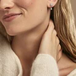 Boucles D'oreilles Pendantes Linas Argent Blanc Oxyde De Zirconium-Histoire d'Or New