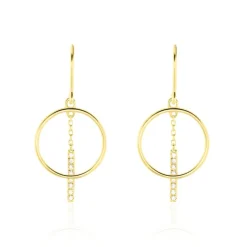 Boucles D'oreilles Pendantes Or Jaune Guda Oxyde De Zirconium-Histoire d'Or Best