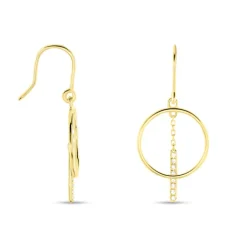 Boucles D'oreilles Pendantes Or Jaune Guda Oxyde De Zirconium-Histoire d'Or Best