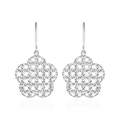 Histoire d'Or Boucles D'oreilles Pendantes Anya Or Blanc