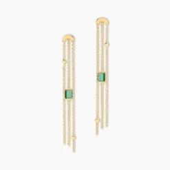 Histoire d'Or Boucles D'oreilles Pendantes Mirage Or Jaune Malachite