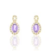 Boucles D'oreilles Pendantes Passion Or Jaune Amethyste Et Oxyde-Histoire d'Or New
