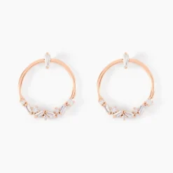 Boucles D'oreilles Pendantes Celene Argent Rose Oxyde De Zirconium-Histoire d'Or Sale