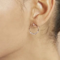 Boucles D'oreilles Pendantes Celene Argent Rose Oxyde De Zirconium-Histoire d'Or Sale