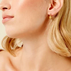 Boucles D'Oreilles Pendantes Finesse Acier Jaune-Histoire d'Or Discount