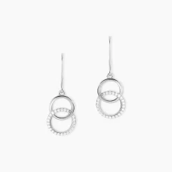 Boucles D'oreilles Pendantes Isabel Argent Blanc Oxyde De Zirconium-Histoire d'Or Sale