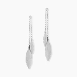 Histoire d'Or Boucles D'oreilles Pendantes Euriell Argent Blanc