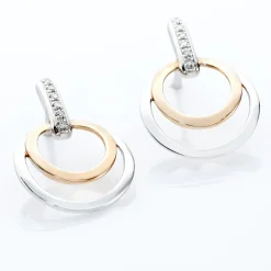 Boucles D'oreilles Pendantes Eloisia Or Bicolore Diamant-Histoire d'Or New