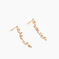 Histoire d'Or Boucles D'oreilles Pendantes Ellyn Argent Rose Oxyde De Zirconium