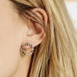 Histoire d'Or Boucles D'oreilles Pendantes Plaqué Or Jaune Ethem Pierres