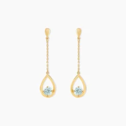 Boucles D'oreilles Pendantes Or Jaune Ossian Topaze-Histoire d'Or New