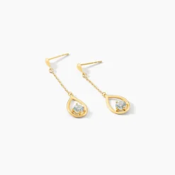 Boucles D'oreilles Pendantes Or Jaune Ossian Topaze-Histoire d'Or New