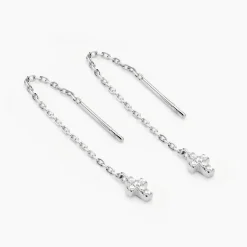 Histoire d'Or Boucles D'oreilles Pendantes Siem Argent Blanc Oxyde De Zirconium