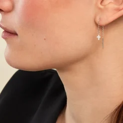 Histoire d'Or Boucles D'oreilles Pendantes Siem Argent Blanc Oxyde De Zirconium