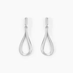 Boucles D'oreilles Pendantes Sila Argent Blanc-Histoire d'Or